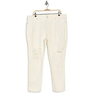 AFRM Luisa Button Fly Distressed White Jeans Denim Size 32
